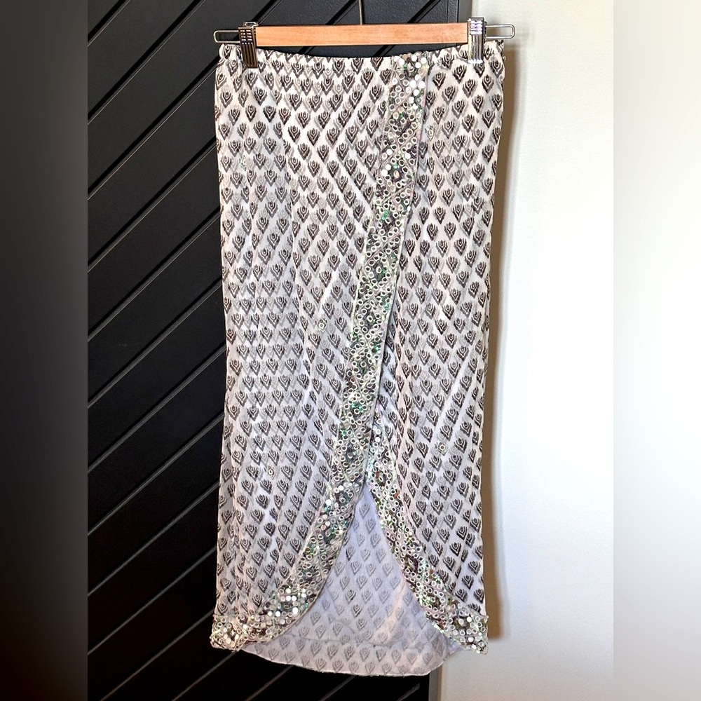 Letarte Silver and White Swim Coverup